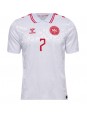 Danmark Mathias Jensen #7 Replika Borta Kläder EM 2024 Kortärmad